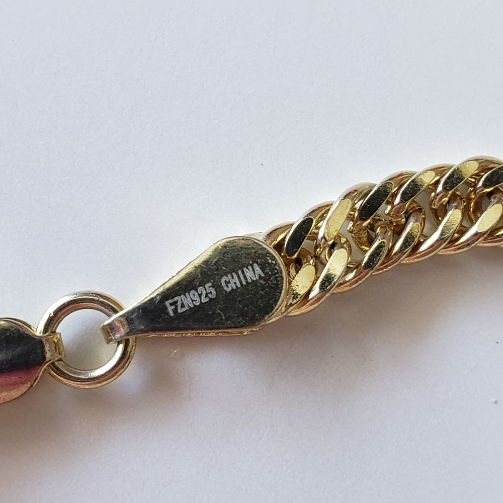 Gold tone 925 sterling silver Chain Necklace - Picture 10 of 11